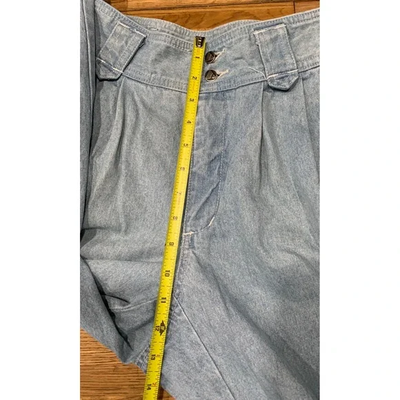 Vintage Liz Wear High Waist Wide Leg Pleated Denim Jeans Cuffed 90's Momcore-4 - Picture 8 of 9